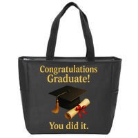 Congratulations Graduate You Did It Class Of 2025 Zip Tote Bag