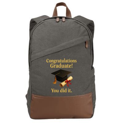 Congratulations Graduate You Did It Class Of 2025 Cotton Canvas Backpack