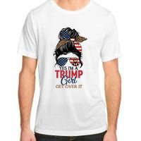 Cute Gift Yes IM A Trump Girl Get Over Trump 2024 Messy Bun Leopard Adult ChromaSoft Performance T-Shirt