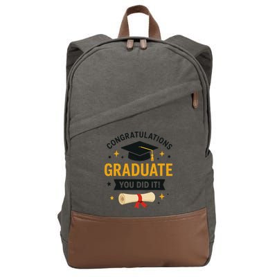 Congratulations Graduate You Did It Class Of 2025 Cotton Canvas Backpack