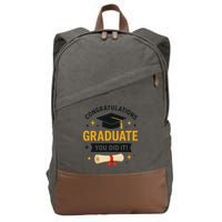 Congratulations Graduate You Did It Class Of 2025 Cotton Canvas Backpack