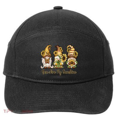 Cute Gnomies You Are My Sunshine Sunflower Butterfly Bee Gift 7-Panel Snapback Hat