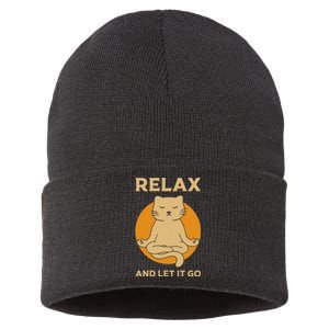 Cat Graphic Yoga Zen Meditation Sustainable Knit Beanie