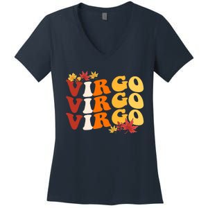 Capricorn Girl Zodiac Sign Astrology Fall Vibes Women's V-Neck T-Shirt