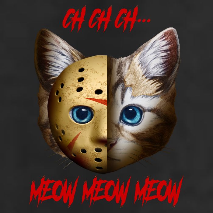 Ch Ch Ch Meow Meow Meow Cat Horror Movie Garment-Dyed Fleece Hoodie