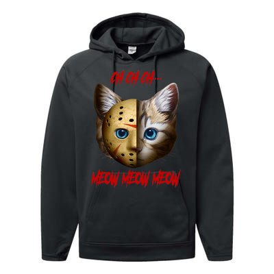 Ch Ch Ch Meow Meow Meow Cat Horror Movie Performance Fleece Hoodie