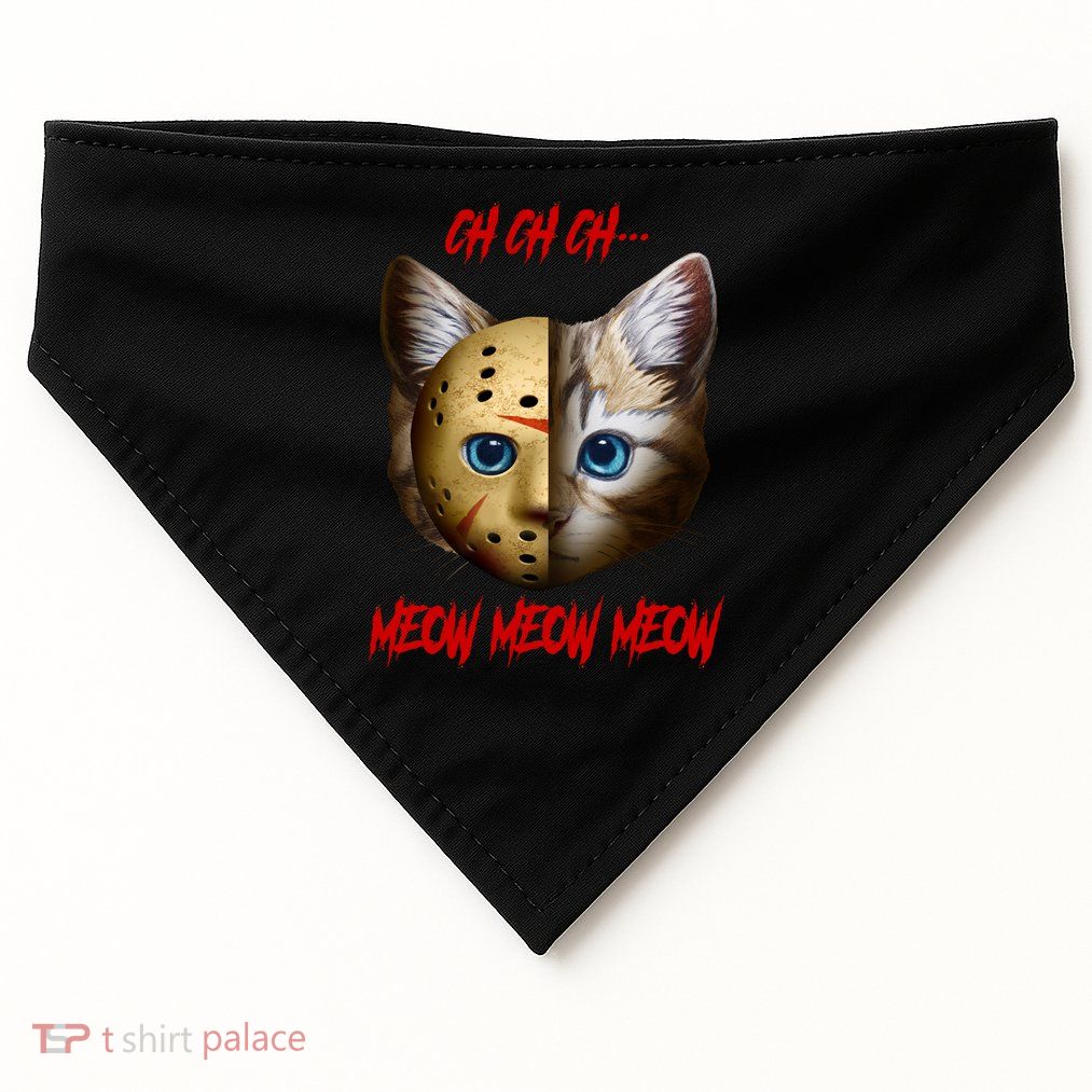 Ch Ch Ch Meow Meow Meow Cat Horror Movie USA-Made Doggie Bandana