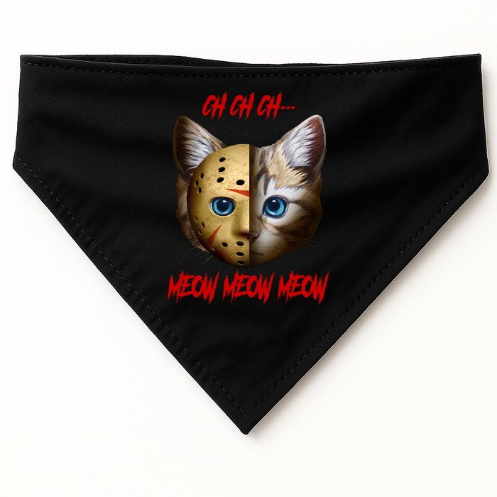 Ch Ch Ch Meow Meow Meow Cat Horror Movie USA-Made Doggie Bandana
