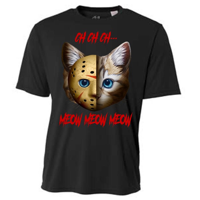 Ch Ch Ch Meow Meow Meow Cat Horror Movie Cooling Performance Crew T-Shirt