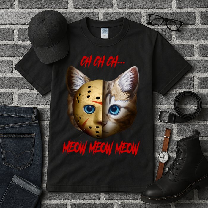 Ch Ch Ch Meow Meow Meow Cat Horror Movie Tall T-Shirt