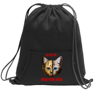 Ch Ch Ch Meow Meow Meow Cat Horror Movie Sweatshirt Cinch Pack Bag