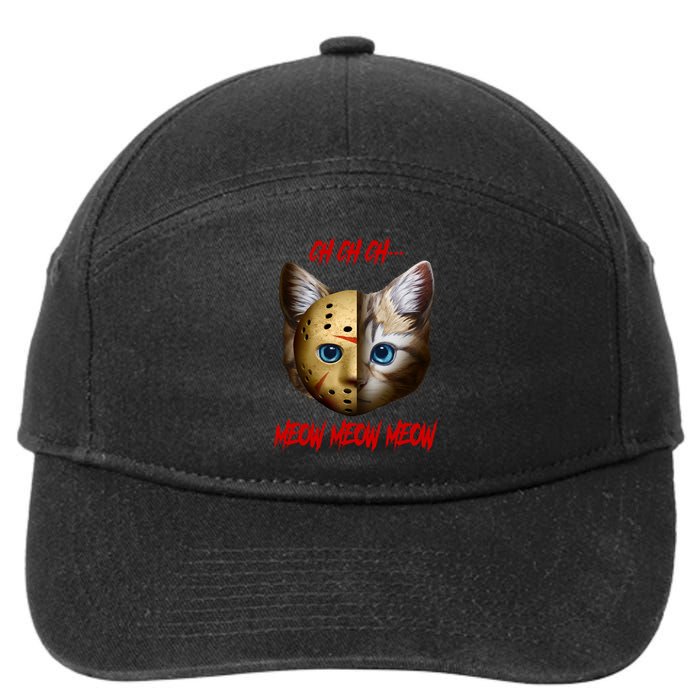 Ch Ch Ch Meow Meow Meow Cat Horror Movie 7-Panel Snapback Hat