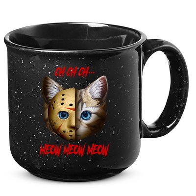 Ch Ch Ch Meow Meow Meow Cat Horror Movie 15oz Campfire Ceramic Mug