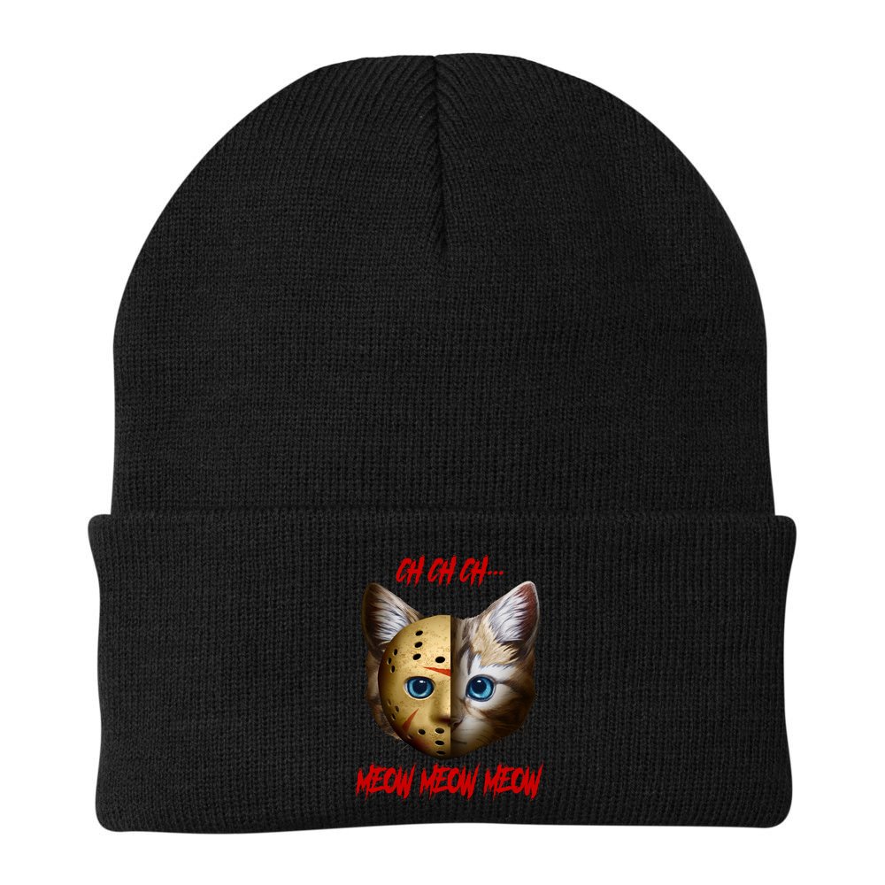 Ch Ch Ch Meow Meow Meow Cat Horror Movie Beanie
