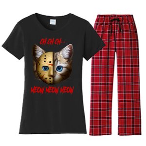 Ch Ch Ch Meow Meow Meow Cat Horror Movie Women's Flannel Pajama Set