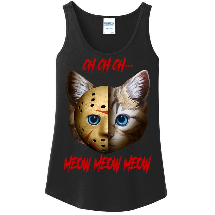 Ch Ch Ch Meow Meow Meow Cat Horror Movie Ladies Essential Tank