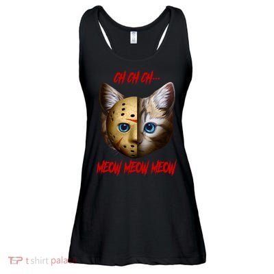 Ch Ch Ch Meow Meow Meow Cat Horror Movie Ladies Essential Flowy Tank