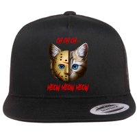 Ch Ch Ch Meow Meow Meow Cat Horror Movie Flat Bill Trucker Hat