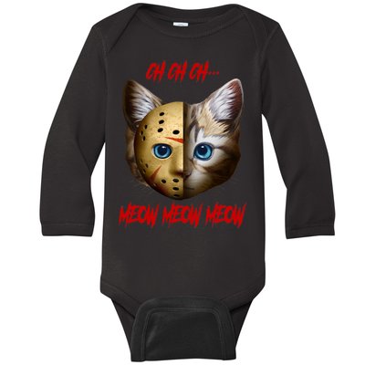 Ch Ch Ch Meow Meow Meow Cat Horror Movie Baby Long Sleeve Bodysuit