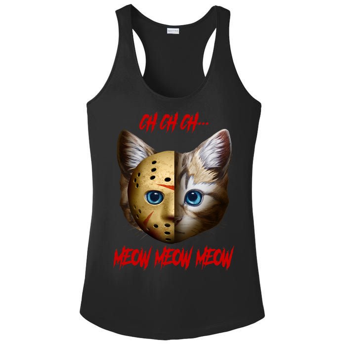 Ch Ch Ch Meow Meow Meow Cat Horror Movie Ladies PosiCharge Competitor Racerback Tank