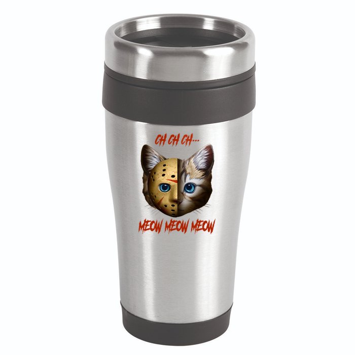 Ch Ch Ch Meow Meow Meow Cat Horror Movie 16oz Travel Tumbler