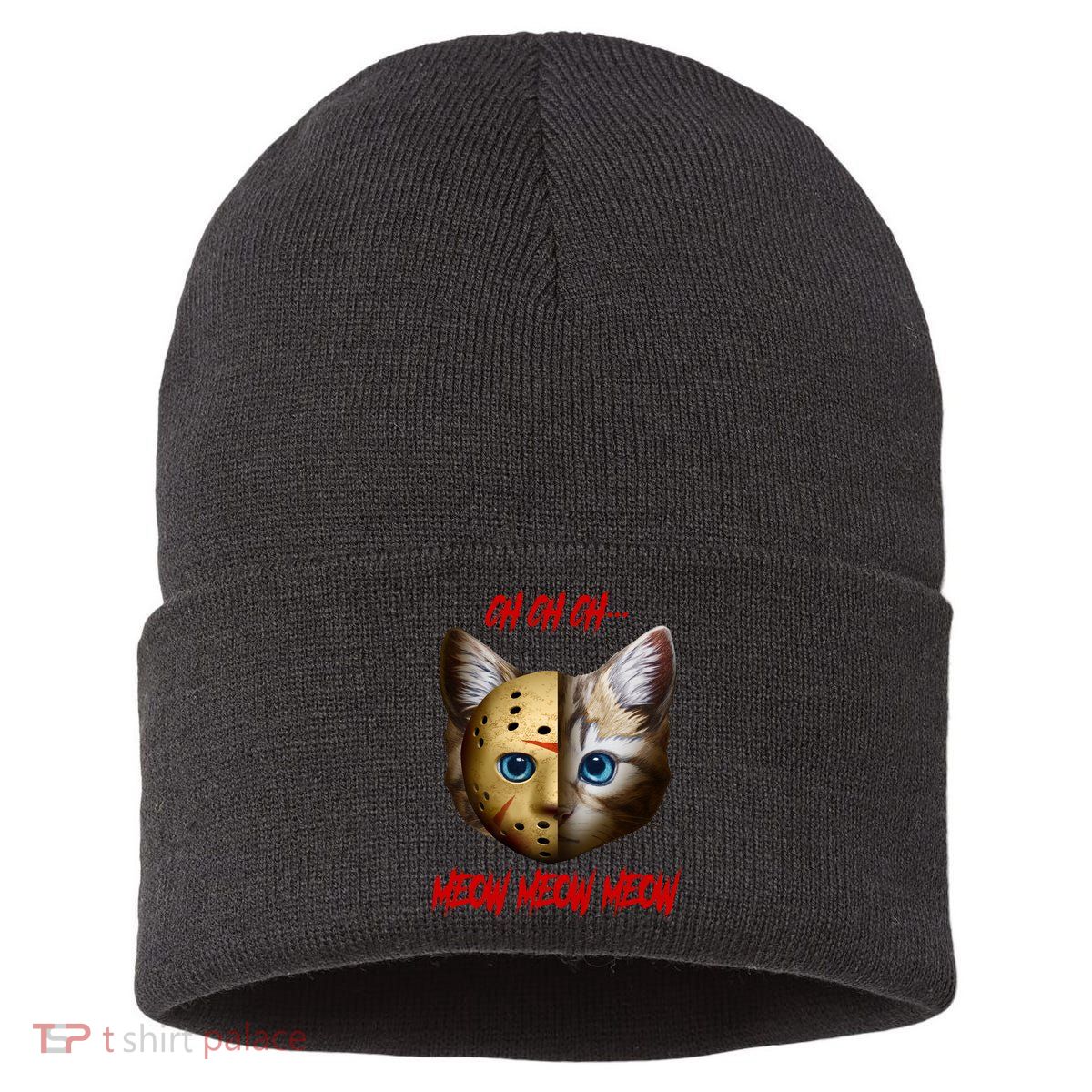 Ch Ch Ch Meow Meow Meow Cat Horror Movie Sustainable Knit Beanie