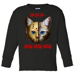 Ch Ch Ch Meow Meow Meow Cat Horror Movie Toddler Long Sleeve Shirt