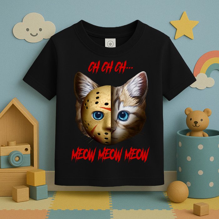 Ch Ch Ch Meow Meow Meow Cat Horror Movie Toddler T-Shirt