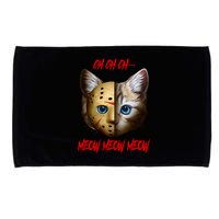 Ch Ch Ch Meow Meow Meow Cat Horror Movie Microfiber Hand Towel