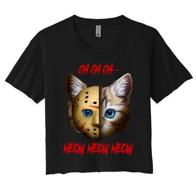 Ch Ch Ch Meow Meow Meow Cat Horror Movie Crop Top