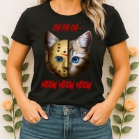 Ch Ch Ch Meow Meow Meow Cat Horror Movie Womens T-Shirt