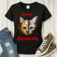 Ch Ch Ch Meow Meow Meow Cat Horror Movie Womens T-Shirt