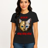 Ch Ch Ch Meow Meow Meow Cat Horror Movie Womens T-Shirt