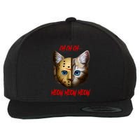 Ch Ch Ch Meow Meow Meow Cat Horror Movie Wool Snapback Cap