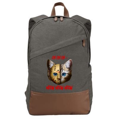 Ch Ch Ch Meow Meow Meow Cat Horror Movie Cotton Canvas Backpack