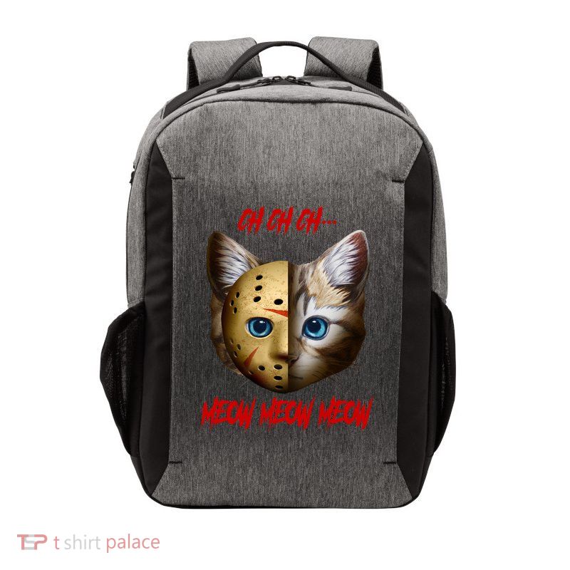 Ch Ch Ch Meow Meow Meow Cat Horror Movie Vector Backpack