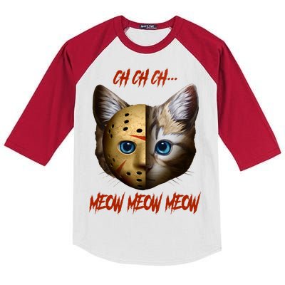 Ch Ch Ch Meow Meow Meow Cat Horror Movie Kids Colorblock Raglan Jersey