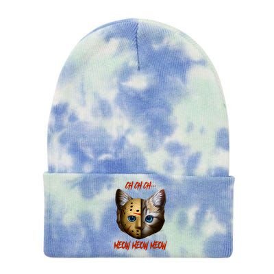 Ch Ch Ch Meow Meow Meow Cat Horror Movie Tie Dye 12in Knit Beanie