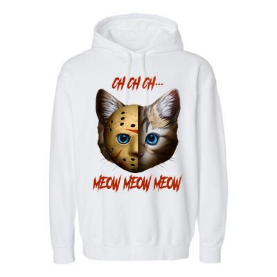 Ch Ch Ch Meow Meow Meow Cat Horror Movie Garment-Dyed Fleece Hoodie