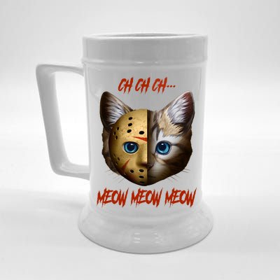 Ch Ch Ch Meow Meow Meow Cat Horror Movie Beer Stein