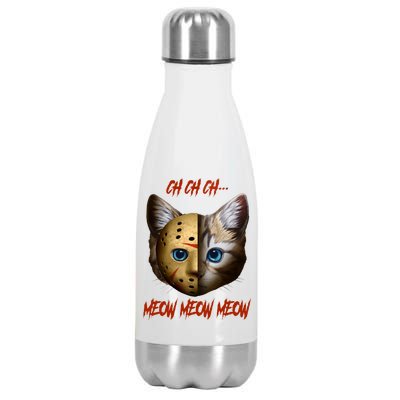 Ch Ch Ch Meow Meow Meow Cat Horror Movie Stainless Steel Insulated Water Bottle