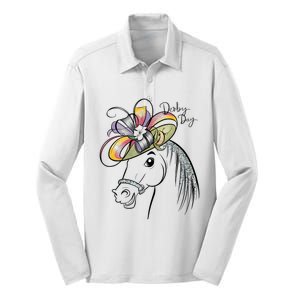 Cute Horse 150th Derby Day 2024 Horse Racing Fascinator Hat Silk Touch Performance Long Sleeve Polo