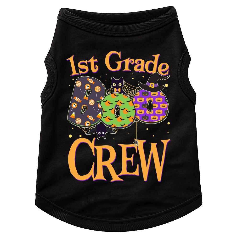 Cute Halloween 1st Grade Boo Crew Doggie Tank