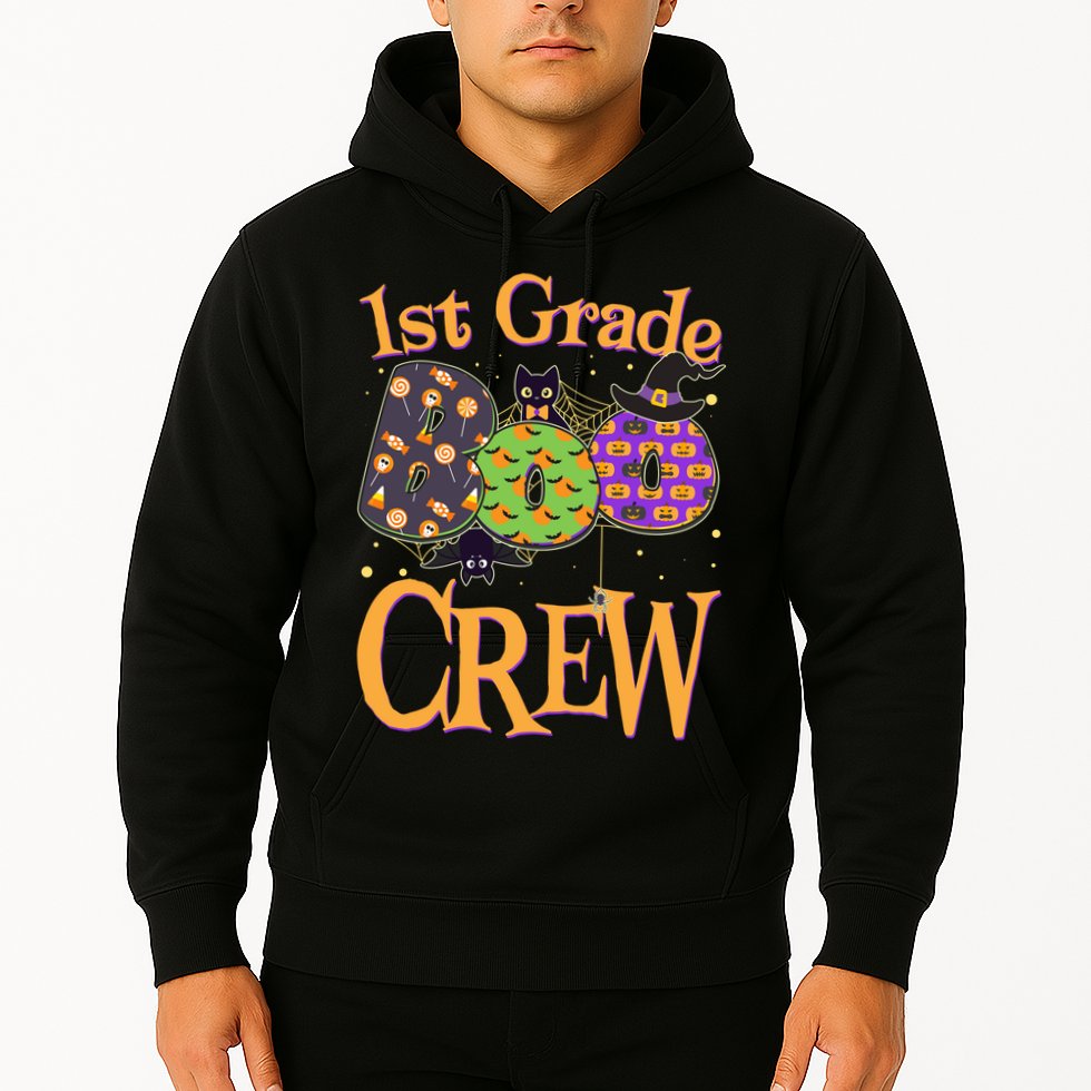 Cute Halloween 1st Grade Boo Crew Hoodie