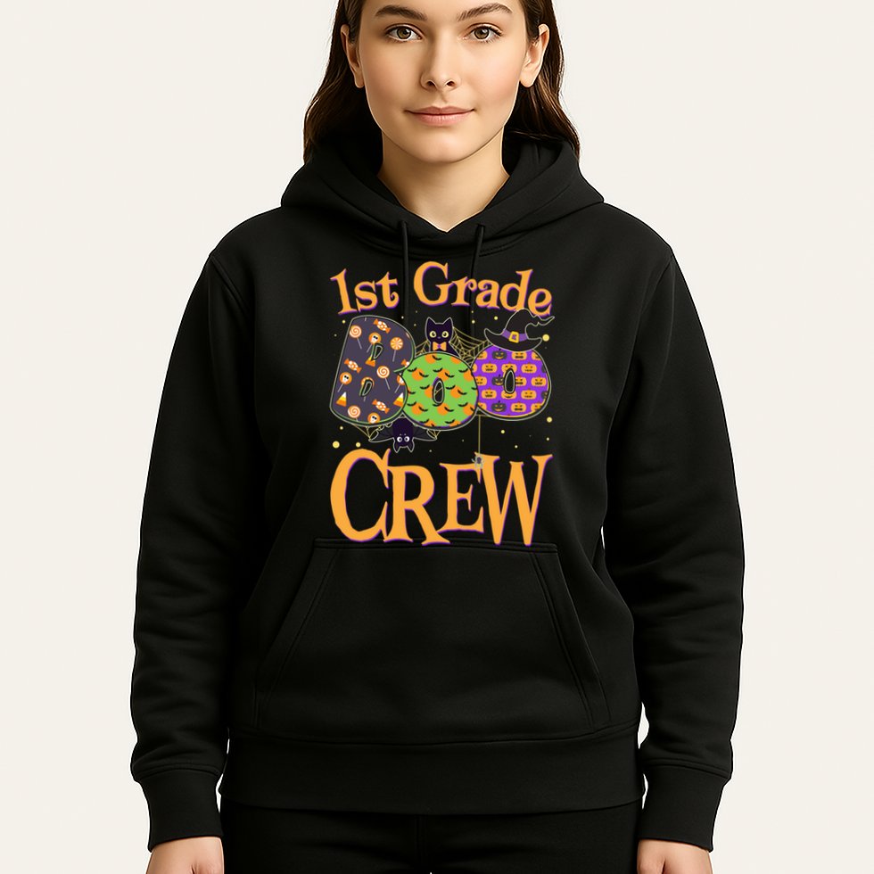 Cute Halloween 1st Grade Boo Crew Hoodie