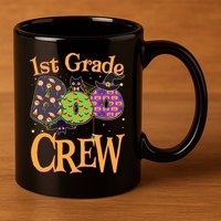 Cute Halloween 1st Grade Boo Crew 11oz C Handle Ceramic Mug