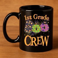 Cute Halloween 1st Grade Boo Crew 11oz C Handle Ceramic Mug