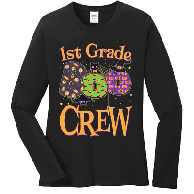 Cute Halloween 1st Grade Boo Crew Ladies Long Sleeve Shirt