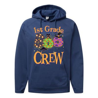 Cute Halloween 1st Grade Boo Crew Performance Fleece Hoodie