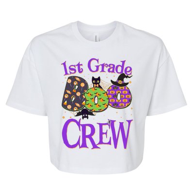 Cute Halloween 1st Grade Boo Crew Bella+Canvas Jersey Crop Tee